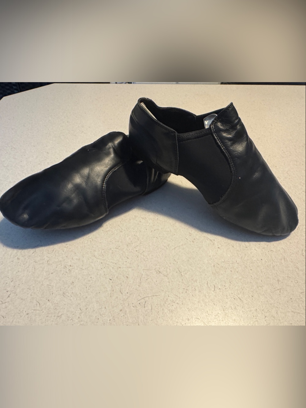 Weissman Black Leather Slip-On Dance Shoe